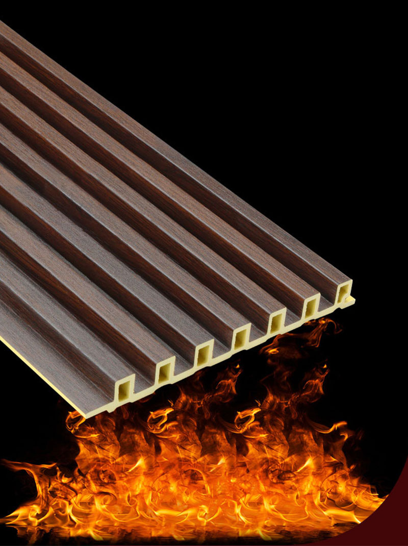 แผงผนังร่อง WPC ทนไฟ