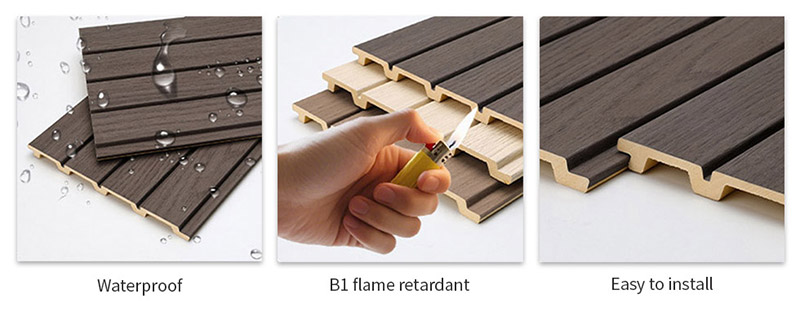 แผ่นผนังร่องพีวีซีลายไม้