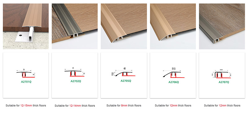 โปรไฟล์ปลายอลูมิเนียมสำหรับพื้นลามิเนต