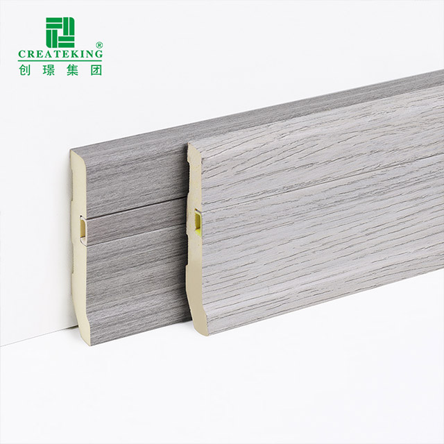 75*15 มม. PVC ซ่อนเล็บ Solid Skirting Board