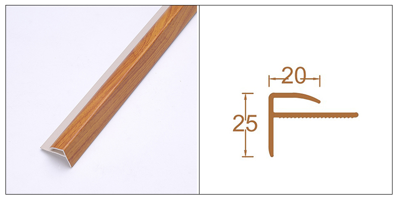 แถบจมูกบันได SPC รูป F ขนาด 20 * 25 มม