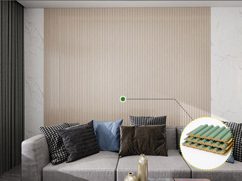 แผงผนังทึบครึ่งวงกลมด้านนอก PVC ขนาด 156 * 12.8 มม