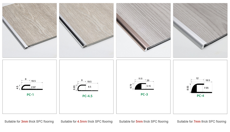 แถบขอบพื้นรูปตัว C สีโรสโกลด์