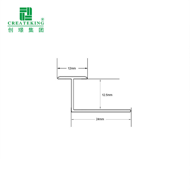 ตัดแต่งขอบรูปตัว T ขนาด 12x12.5 มม