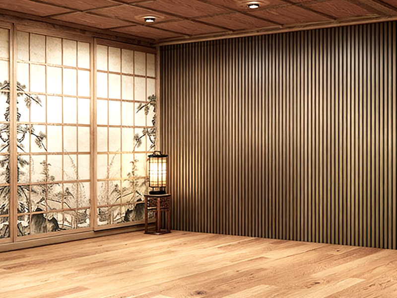 แผงร่องไม้เนื้อแข็ง