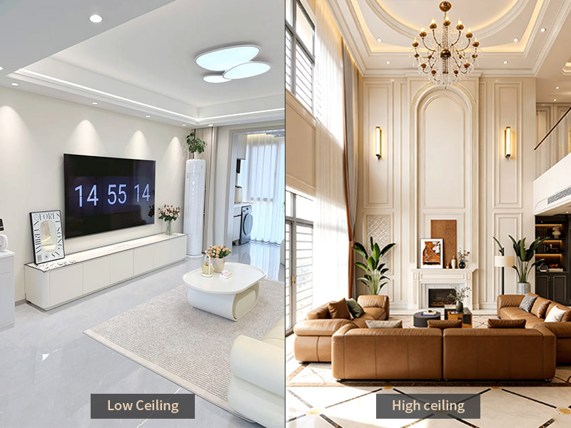 คู่มือความสูงของบัวเชิงลึกสำหรับเพดานต่ำและเพดานสูง