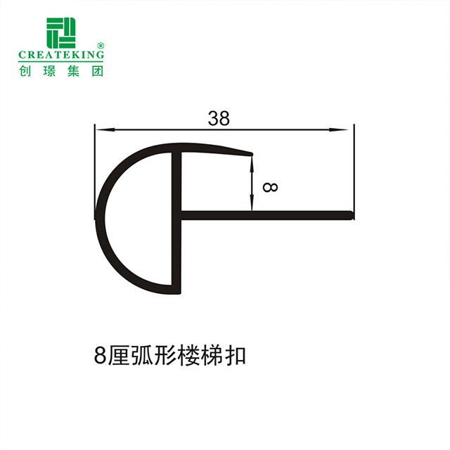 จมูกบันไดทรงกลม PVC ขนาด 40*20 มม