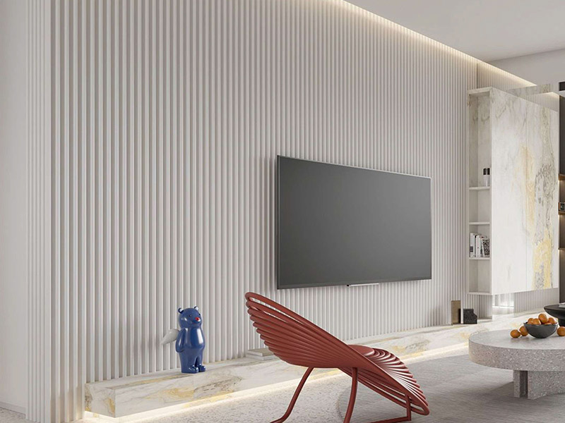เปลี่ยนห้องนั่งเล่นของคุณด้วยแผ่นผนังร่องพีวีซี