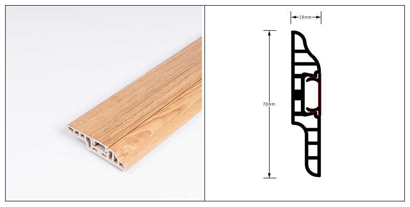 70*14 มม. PVC กระดานรอบเล็บที่ซ่อนอยู่
