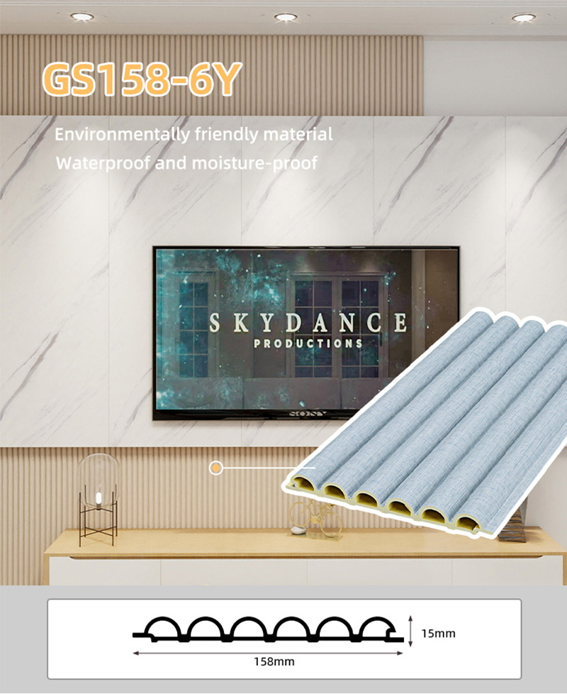 แผงผนัง WPC ออกแบบครึ่งวงกลม 158 * 15 มม