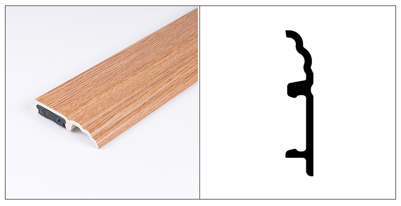 กระดานรอบ PVC แบบหนีบ 85*16 มม