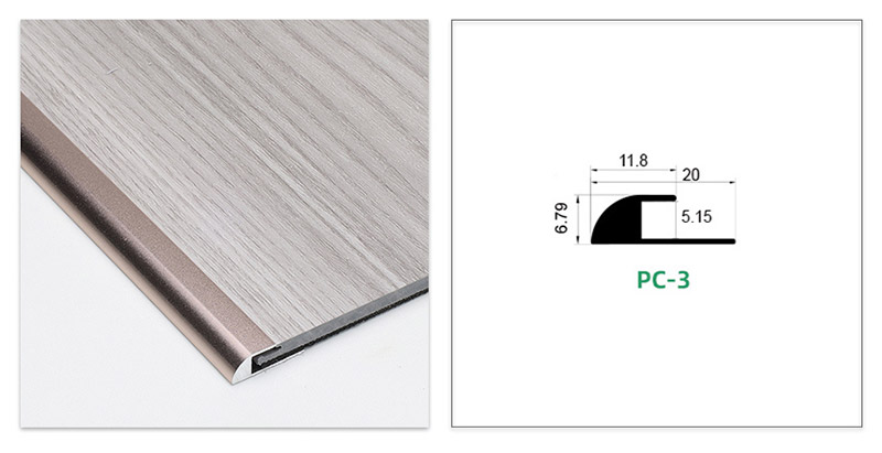 แถบขอบพื้นรูปตัว C สีโรสโกลด์