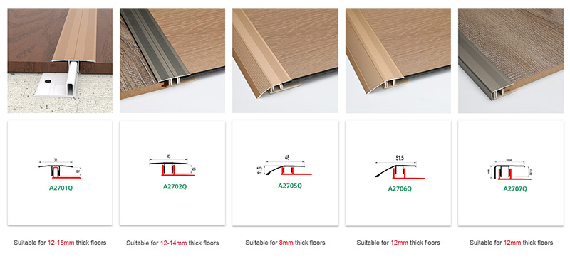 โปรไฟล์การเปลี่ยนพื้นอะลูมิเนียมแบบสกรูออน
