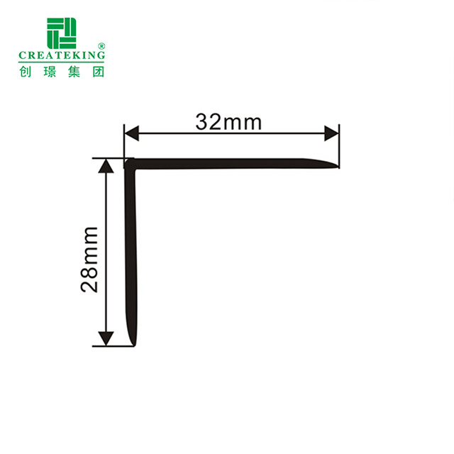 32*28 มม.รูปตัว L PVC พื้นไม้เนื้อแข็งป้องกันมุม 