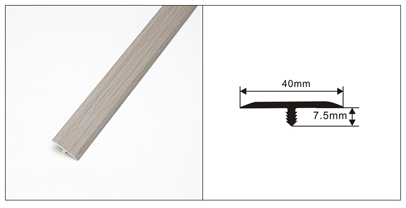 แถบเปลี่ยนพื้นรูปตัว T PVC ขนาด 40 * 7.5 มม