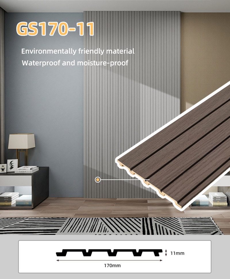 แผ่นผนังร่องพีวีซีเคลือบไม้ 170 * 11 มม