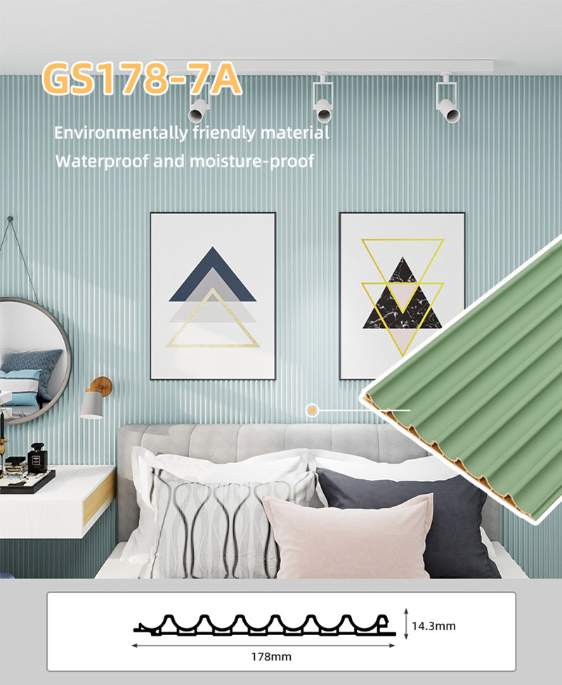 แผงผนังโค้งด้านใน PVC ขนาด 178 * 14.3 มม