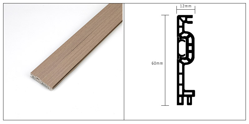 กระดานรอบเล็บที่ซ่อนอยู่ WPC 60 * 12 มม