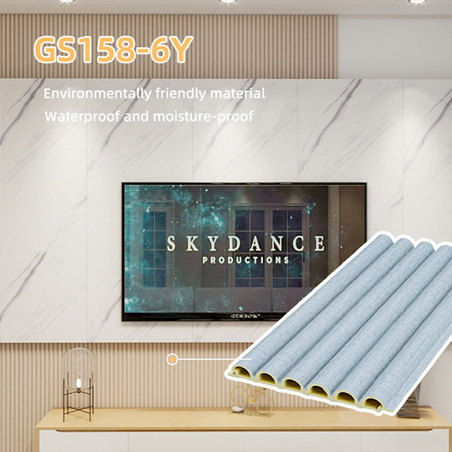 แผงผนัง WPC ออกแบบครึ่งวงกลม 158 * 15 มม