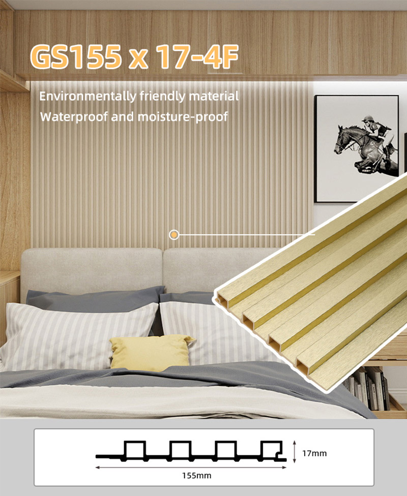 แผงผนังร่องทองเมทัลลิก 155 * 17 มม