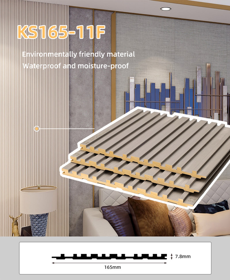 แผ่นผนังร่องทึบ PVC ป้องกันโรคราน้ำค้าง 165 * 7.8 มม