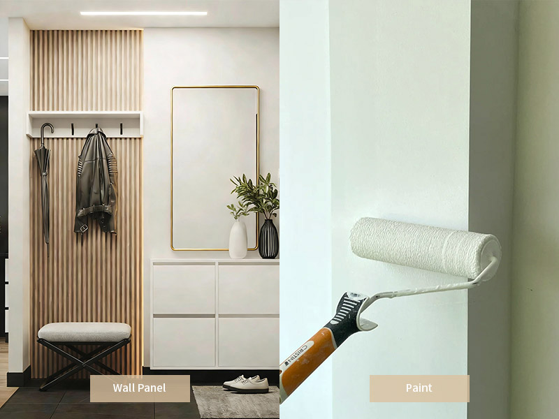 แผงผนังเทียบกับสีเปรียบเทียบ