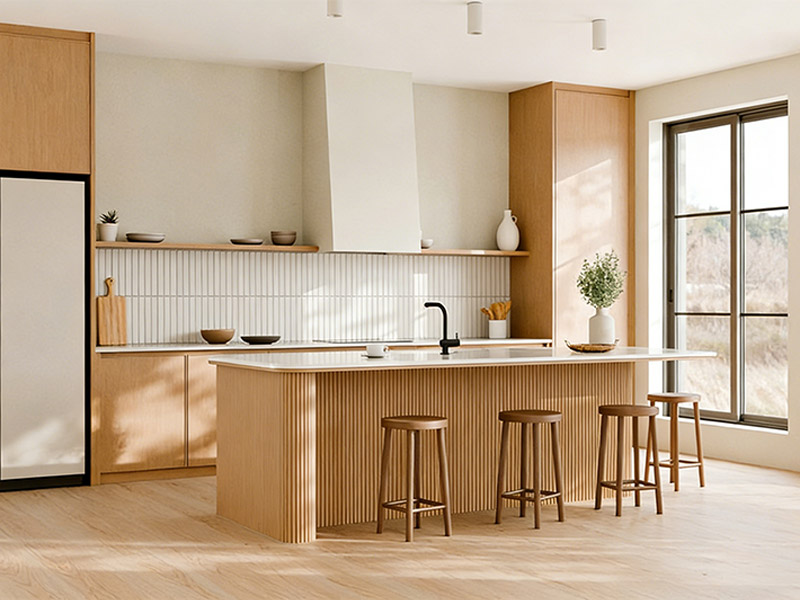 แผ่นผนัง WPC ในห้องครัว