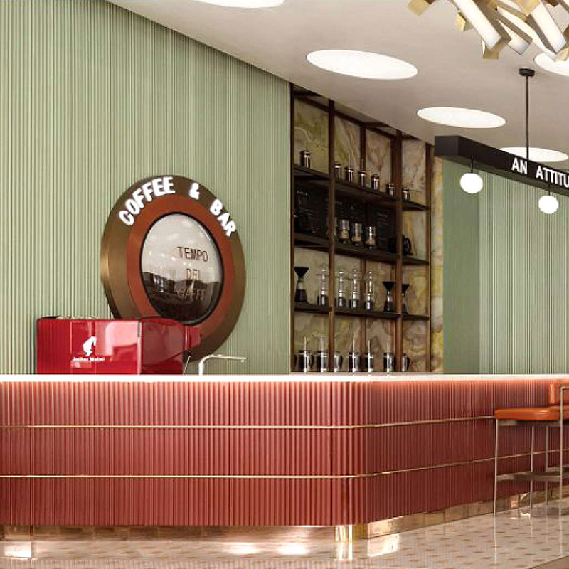 แผงผนัง WPC ออกแบบครึ่งวงกลม 158 * 15 มม