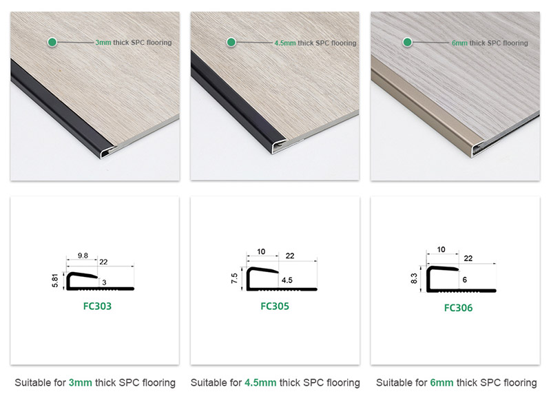 แถบเปลี่ยนพื้นอะลูมิเนียม Square Cap