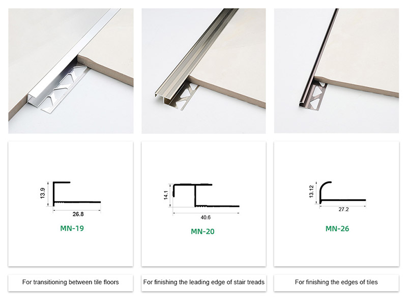 ขอบกระเบื้องโค้งอลูมิเนียมอัลลอยด์