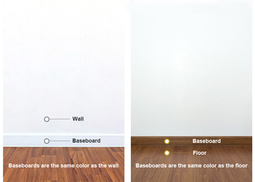 Baseboards ควรตรงกับสีผนังหรือพื้นหรือไม่?