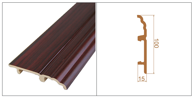 กระดานรอบ PVC แบบหนีบขนาด 100*15 มม