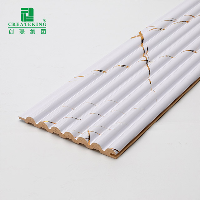 105.5 * 8.5 มม. หินอ่อนสีขาวทองเสร็จสิ้นแผงผนังครึ่งวงกลมแข็ง