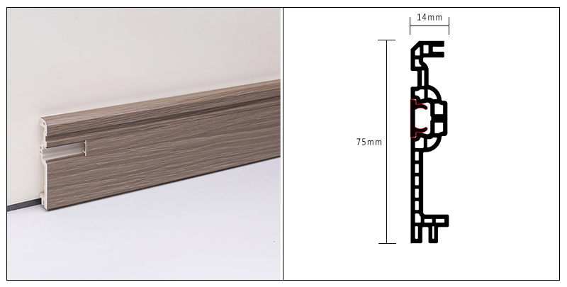 กระดานข้างก้นซ่อนเล็บ WPC ขนาด 75 * 14 มม