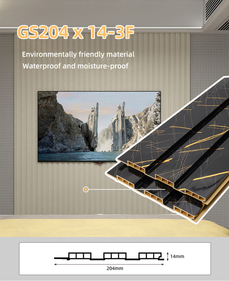 แผ่นผนังร่องกลวง PVC ขนาด 204*17 มม