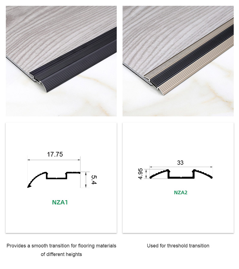  แถบเกณฑ์กันลื่นอลูมิเนียมพร้อมยางแทรก