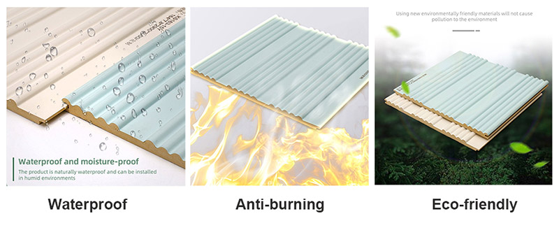 แผงผนังร่องทึบโค้ง 164 * 7.8 มม