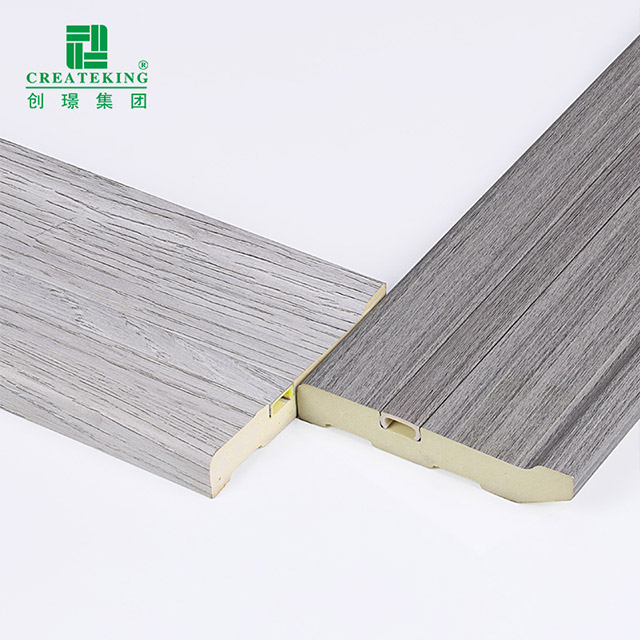 75*15 มม. PVC ซ่อนเล็บ Solid Skirting Board
