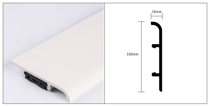 กระดานรอบ PVC แบบหนีบขนาด 100*16 มม