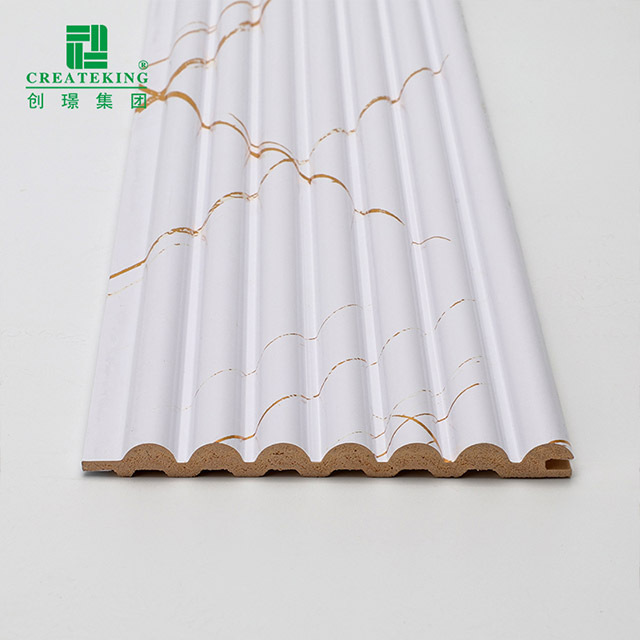 105.5 * 8.5 มม. หินอ่อนสีขาวทองเสร็จสิ้นแผงผนังครึ่งวงกลมแข็ง