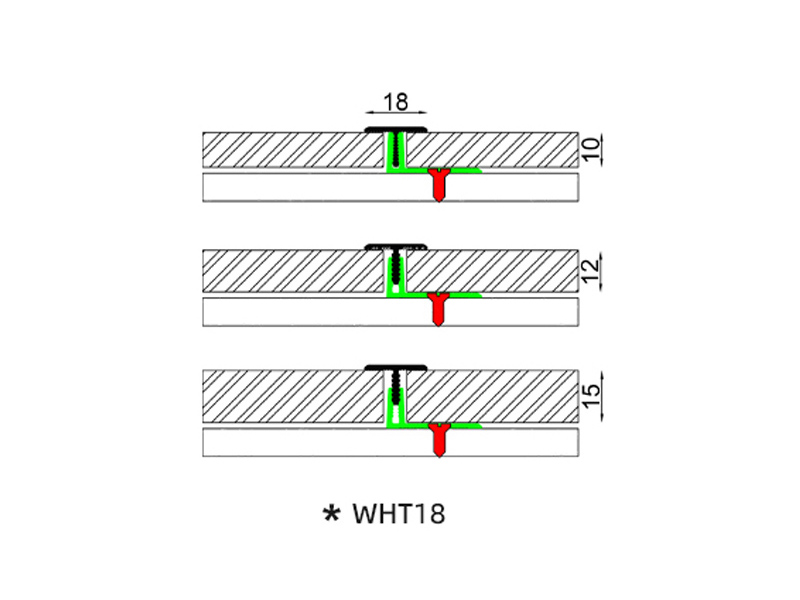 18 * 11.4 มม. ขอบอลูมิเนียมอัลลอยด์รูปตัว T