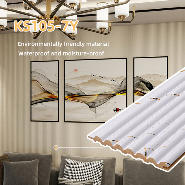 105.5 * 8.5 มม. หินอ่อนสีขาวทองเสร็จสิ้นแผงผนังครึ่งวงกลมแข็ง