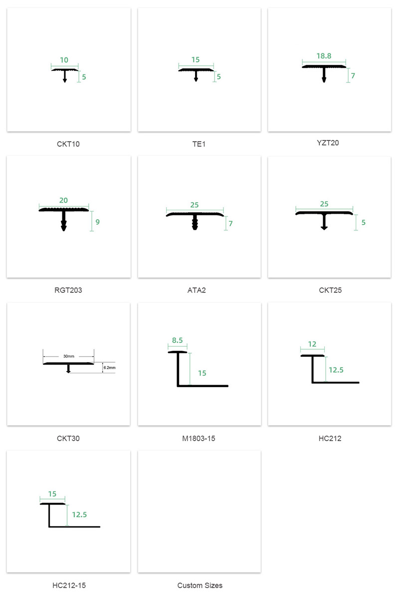 แผ่นปิดขอบพื้นรูปตัว T อะลูมิเนียม