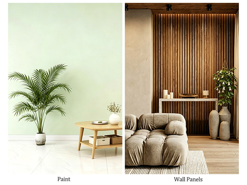 เปรียบเทียบแผ่นผนังและสี