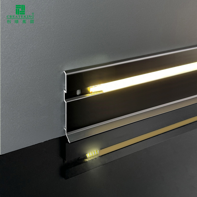 คณะกรรมการรอบที่มีความยืดหยุ่น LED PVC WPC ผนังแถบตกแต่งกาวตนเองสำหรับตกแต่งบ้าน DIY
